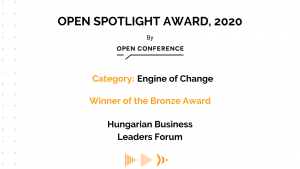 A HBLF OPEN Spotlight Award díjat nyert a Nemzetközi X Mentor Programmal 